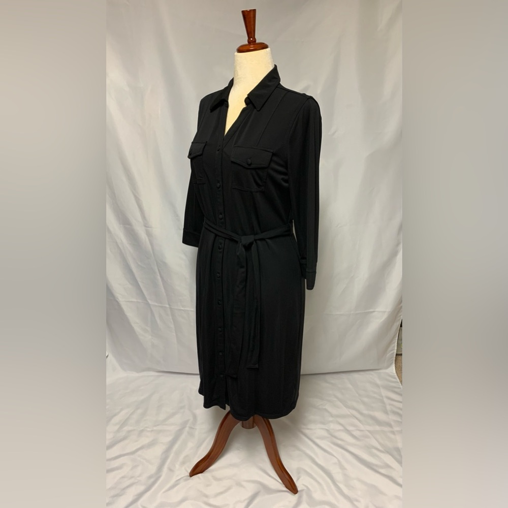 Black Long Sleeve Button Down Dress